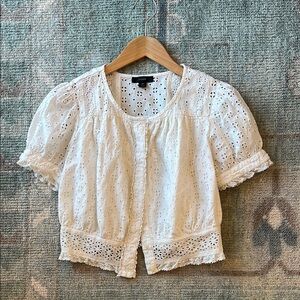J.Crew white eyelet shirt